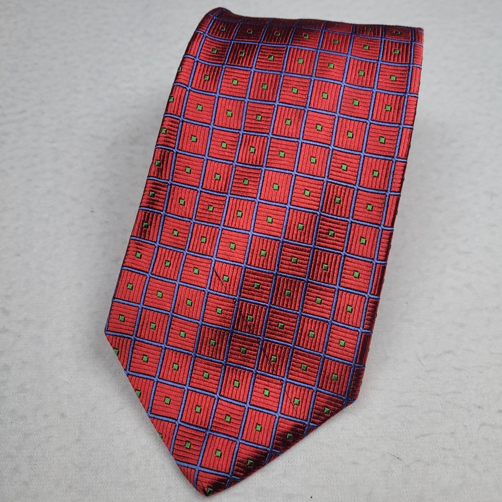 Chizzini Rome Paris Made In USA Tie Hand Made 100%‎ Silk Red